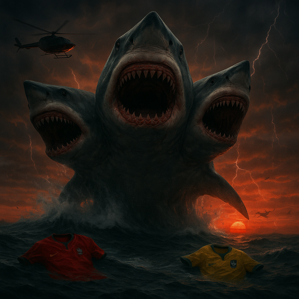 DREIKÖPFIGER HAI FRESSEN FUßBALLSTARS – STRAND IN SCHOCKSTARRE!